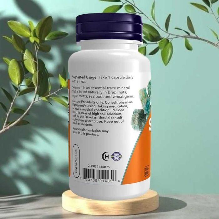 NOW Foods, Селен, Selenium, 200 мкг, 90 растительных капсул