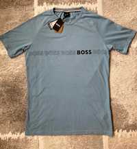 Tricou Hugo Boss t shirt with logo prin in blue -  XL slim fit