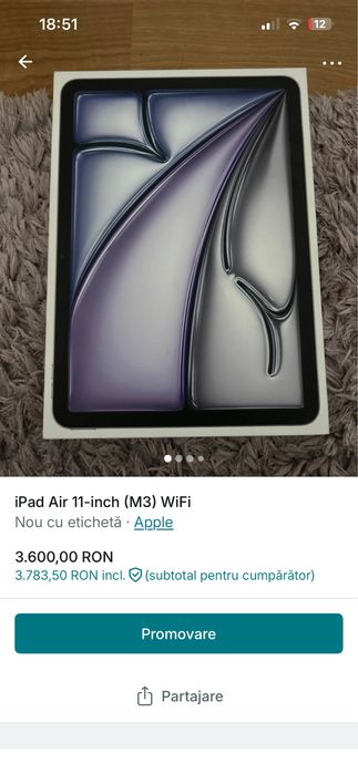 Ipad Air 11-inch (M3) wifi SIGILATA