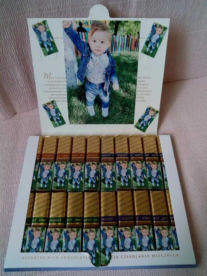 Кутия с бонбони за годишнина или сватба ,етикет с ваша снимка