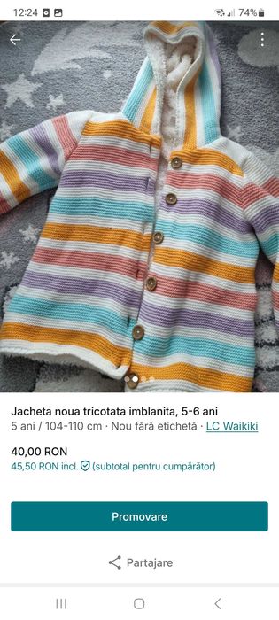 Jacheta imblanita noua, 4-5 ani