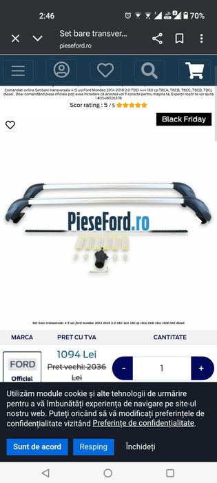 Bare portbagaj Ford Mondeo Mk5 originale