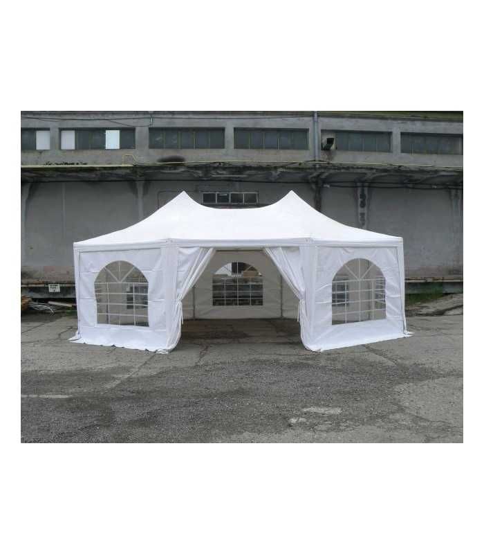 Pagoda 8,9x6,5m, 350 g/m² PVC, alb, CORTURI.24.RO