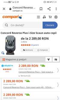 Vând scaun auto copii Concord reverso i size