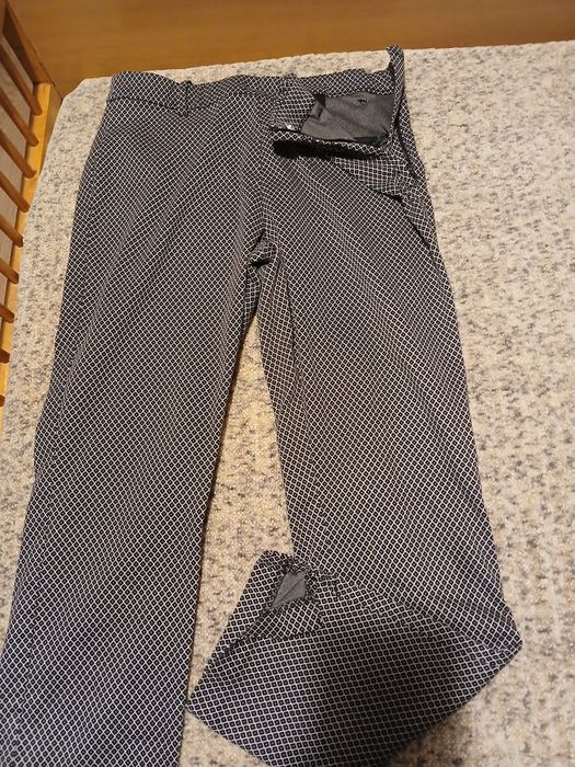 Дамски панталони-каре  и  ромб, сиво черни
