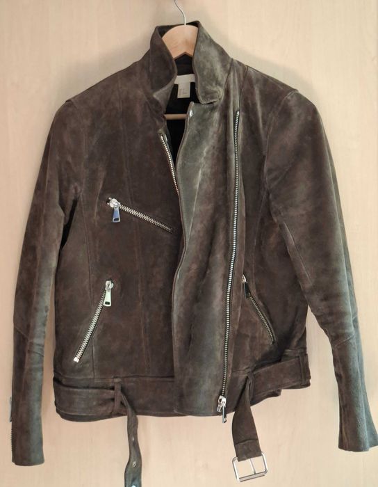 Geaca biker piele intoarsa H&M