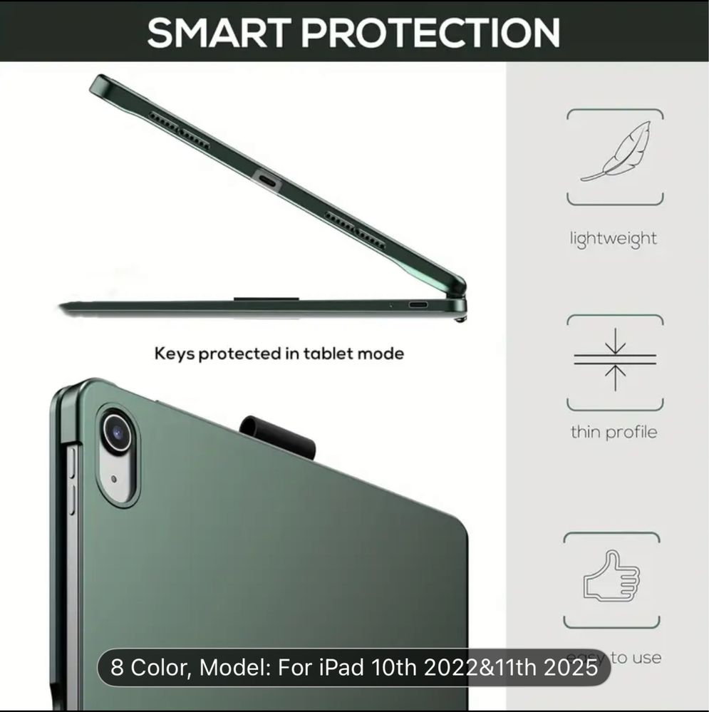 Клавиатура за iPad (10.9”, 2022) и iPad 11th Gen (A16, 2025)