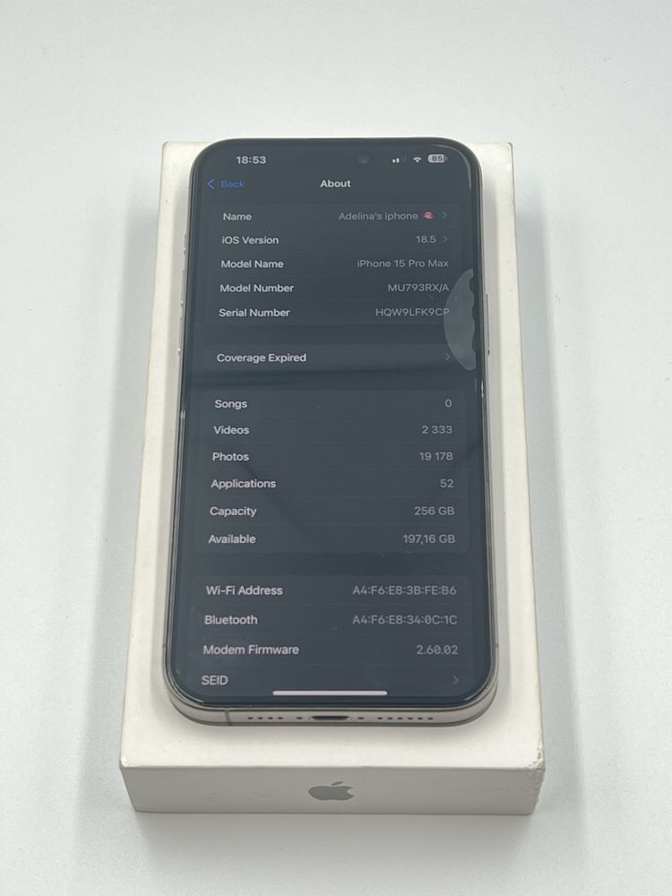 iPhone 15 Pro Max Natural Titanium 256 GB / Гаранциоен