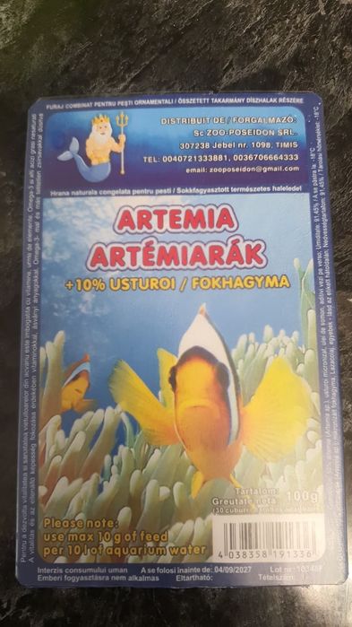 Hrana congelata si pesti acvariu xifo verde,gupy,scalari,cars,auriu,m