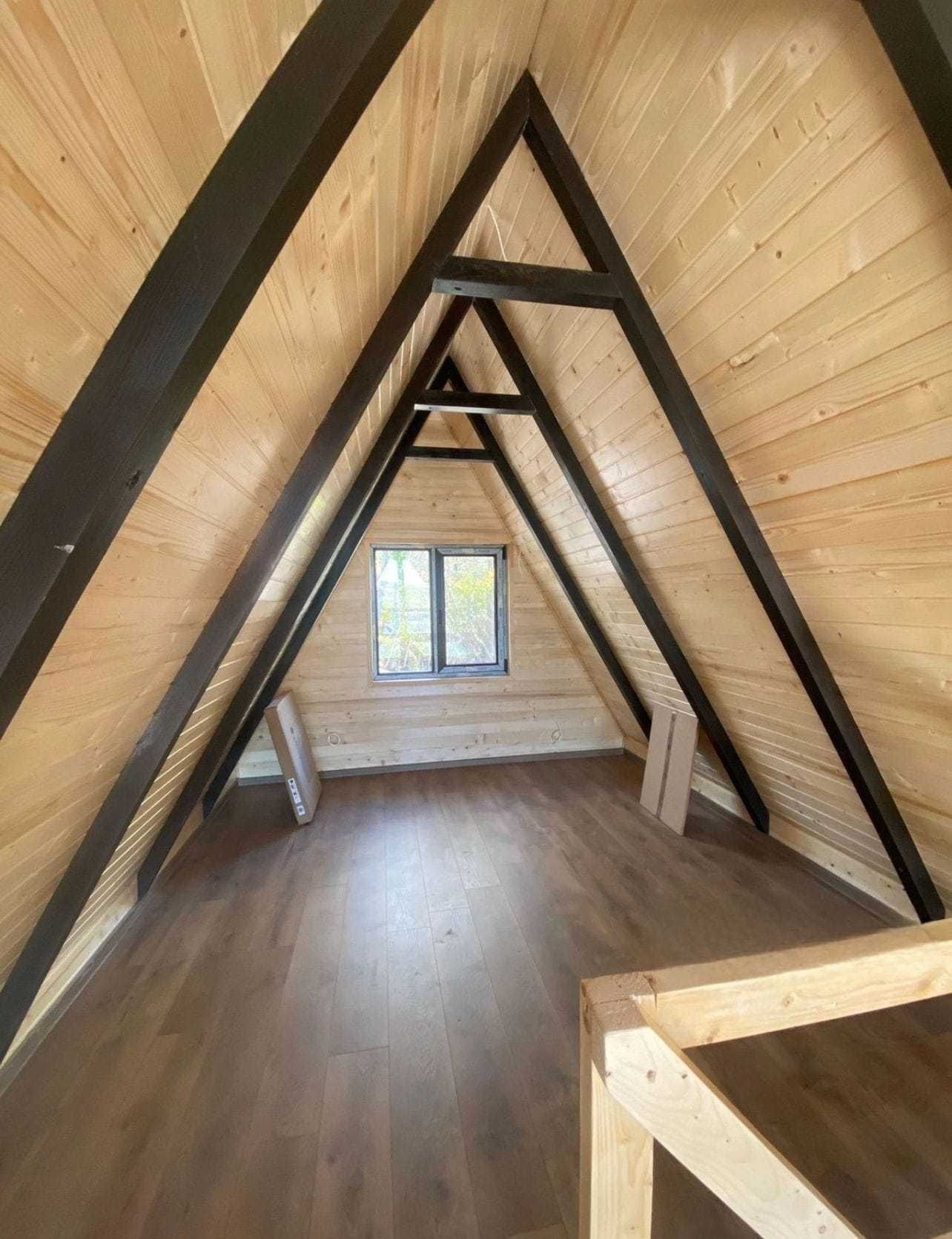 Cabana stil A-Frame si case din structura de lemn