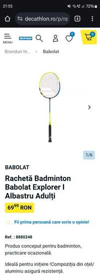 Palete Paleta Rachete Racheta Badminton Babolat + Bonus Wilson