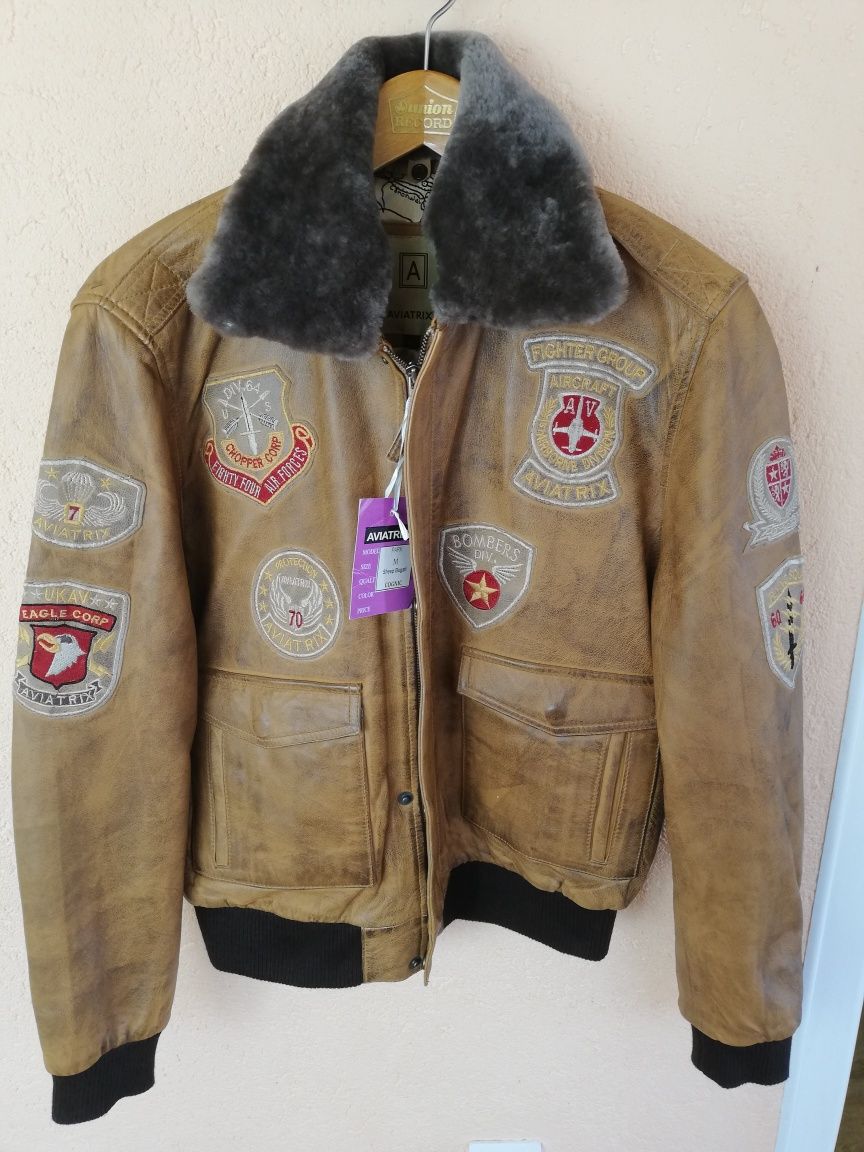 Geaca nouă piele Aviatrix M bărbați Aviator