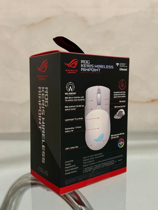 Mouse Gaming ASUS ROG Keris Wireless AimPoint, Tri-Mode, 36000 dpi NOU