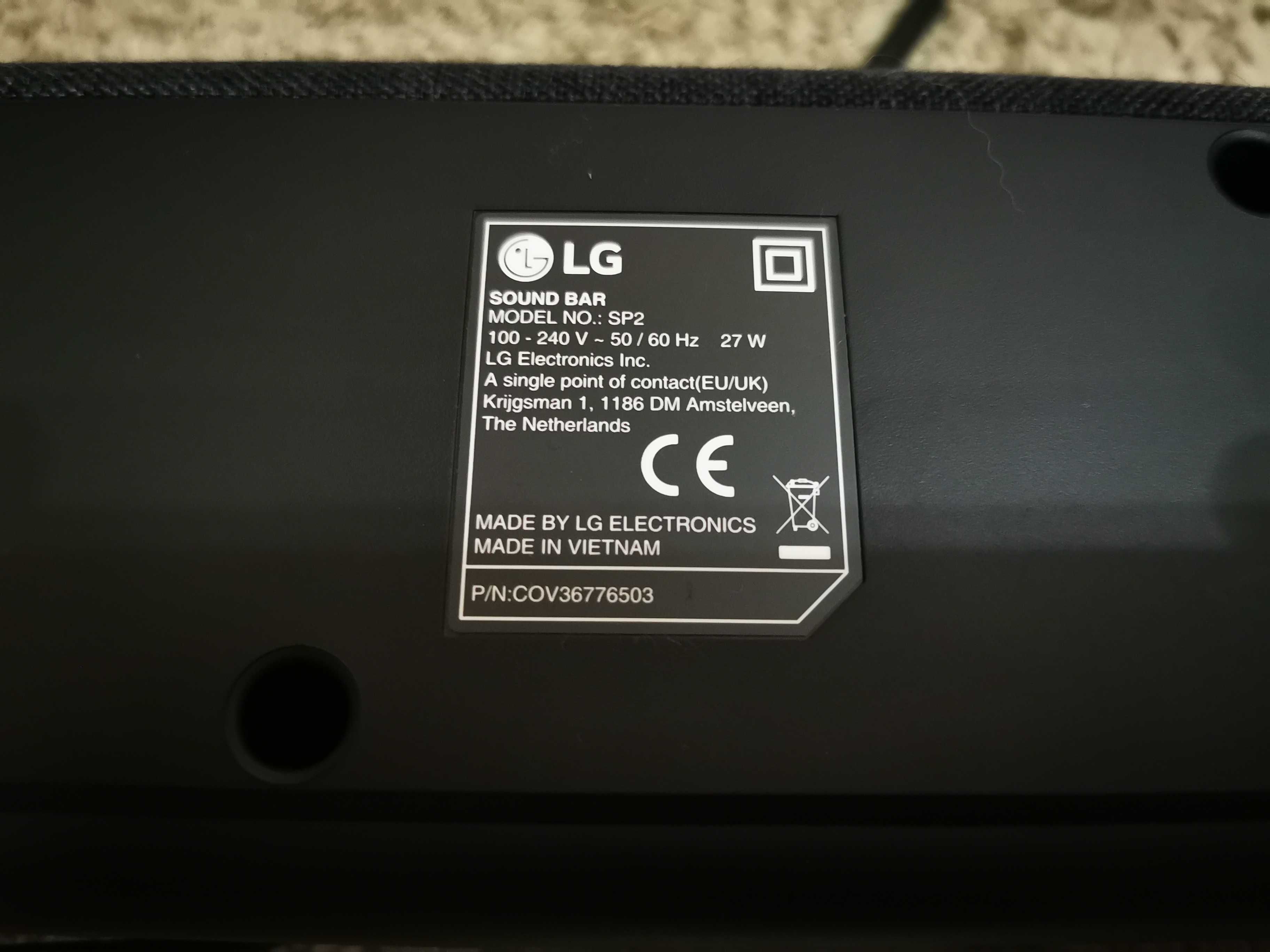 LG SP2 саундбар/soundbar |2,1 ch|Dolby Digital, вграден суб., HDMI-ARC