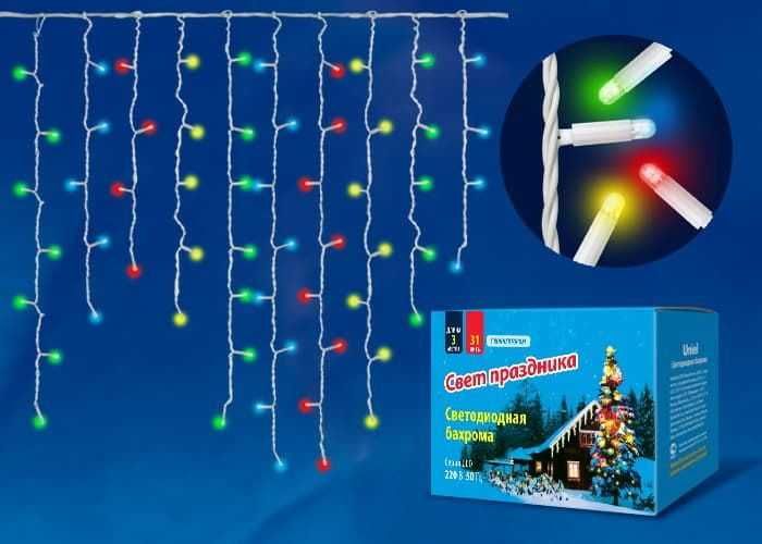 Завеса 4м 240LED студено бяла с гръмотевичен флаш външни коледни лампи