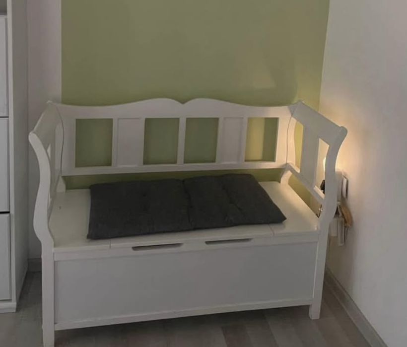 Bancuta Hol Jysk/Bancă JELLING cu spațiu depozitare albă