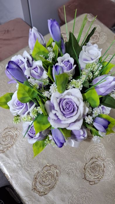 Нежный мыльный букет в феолетовых оттенках