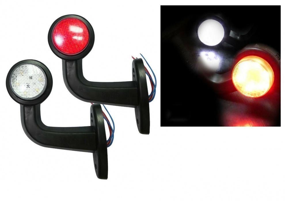 Комплект 2 броя led странични лампи 12-24V червен/бял