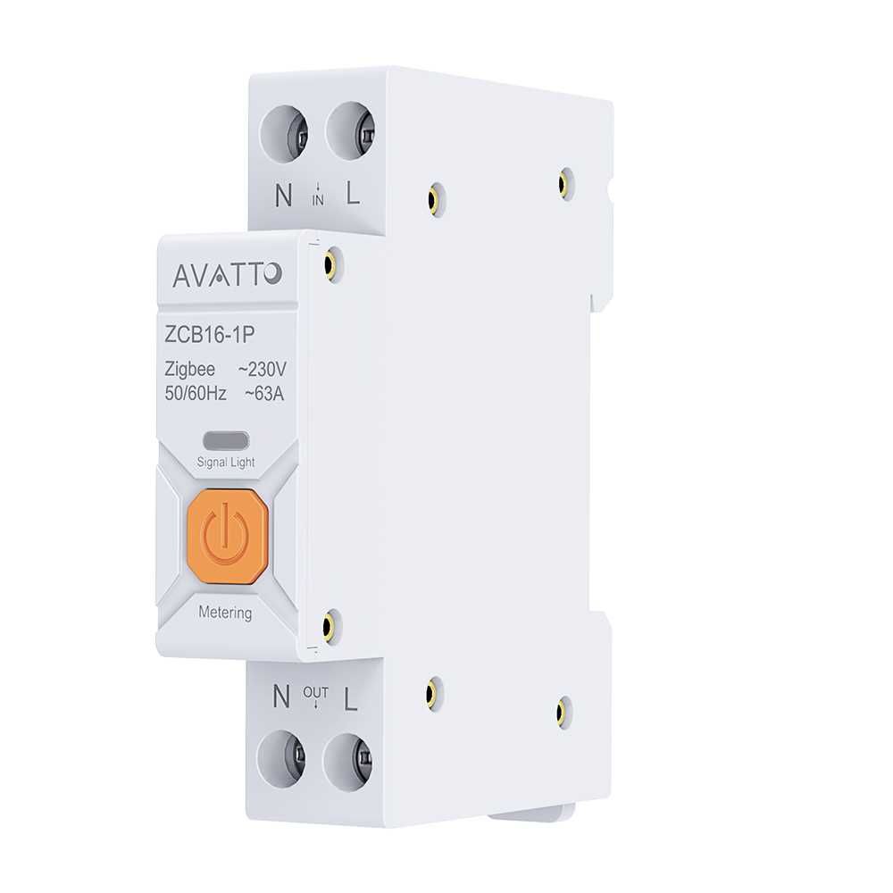 AVATTO WCB-16 WiFi смарт прекъсвач 63 A 1P+N с енергиен монитор