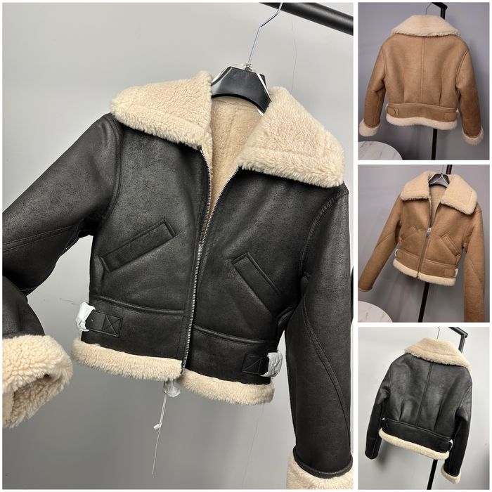 MANGO УНИКАЛНО дамско палто / яке  с каракул