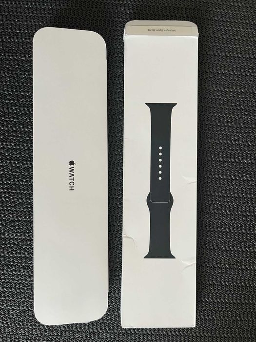 Curea originala Apple Midnight Sport Band, 45 mm, set S/M si M/L