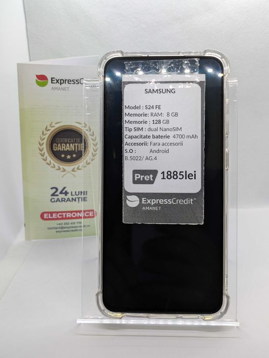 Samsung Galaxy S24 FE 5G – Garanție 2 Ani (AG4 Dacia / B.50222)