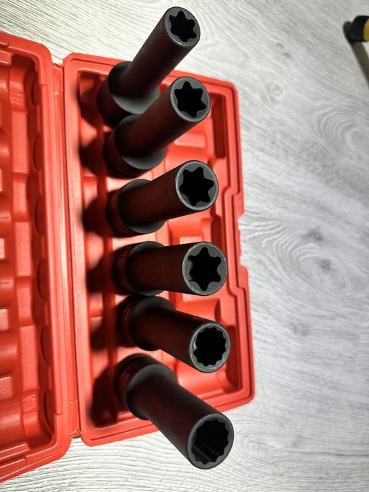 Trusa cu tubulare stelate si Torx de impact 3/4 12 laturi