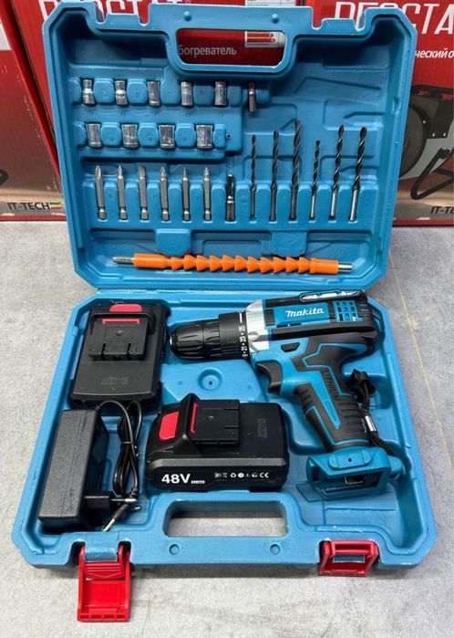 Шуруповерт-дрель аккумуляторный набор Төмен бағалар! Электроинструмент