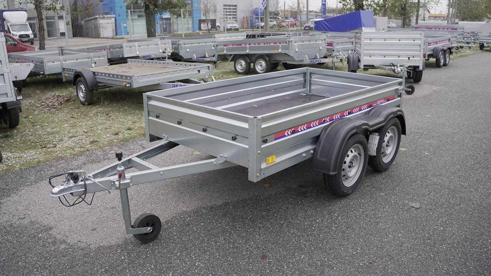 Remorcă REPO cu dublu ax, 750 kg - NR ROSII, ASIGURARE SI CARTE RAR