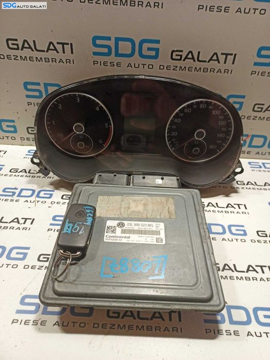 Kit Pornire ECU Calculator Motor Cip Cheie Ceas Bord Imobilizator Volkswagen Jetta 4 MK4 1.6 TDI CAY CAYC 2011 - 2018 Cod 03L906023MQ 03L907425C 5WP42696AA [L0887] [L0888] [L0889]