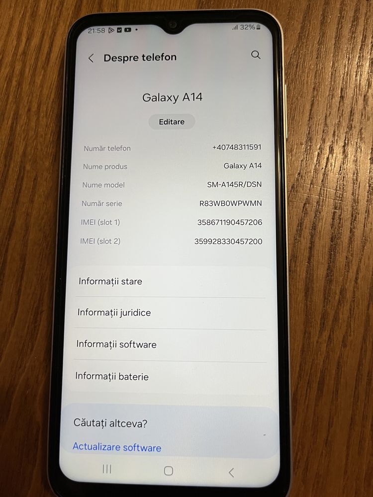 Samsung A14 nou doar deschis