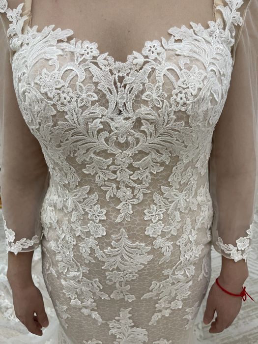 Итальянское свадебное красивое платье трансформер с кружевами