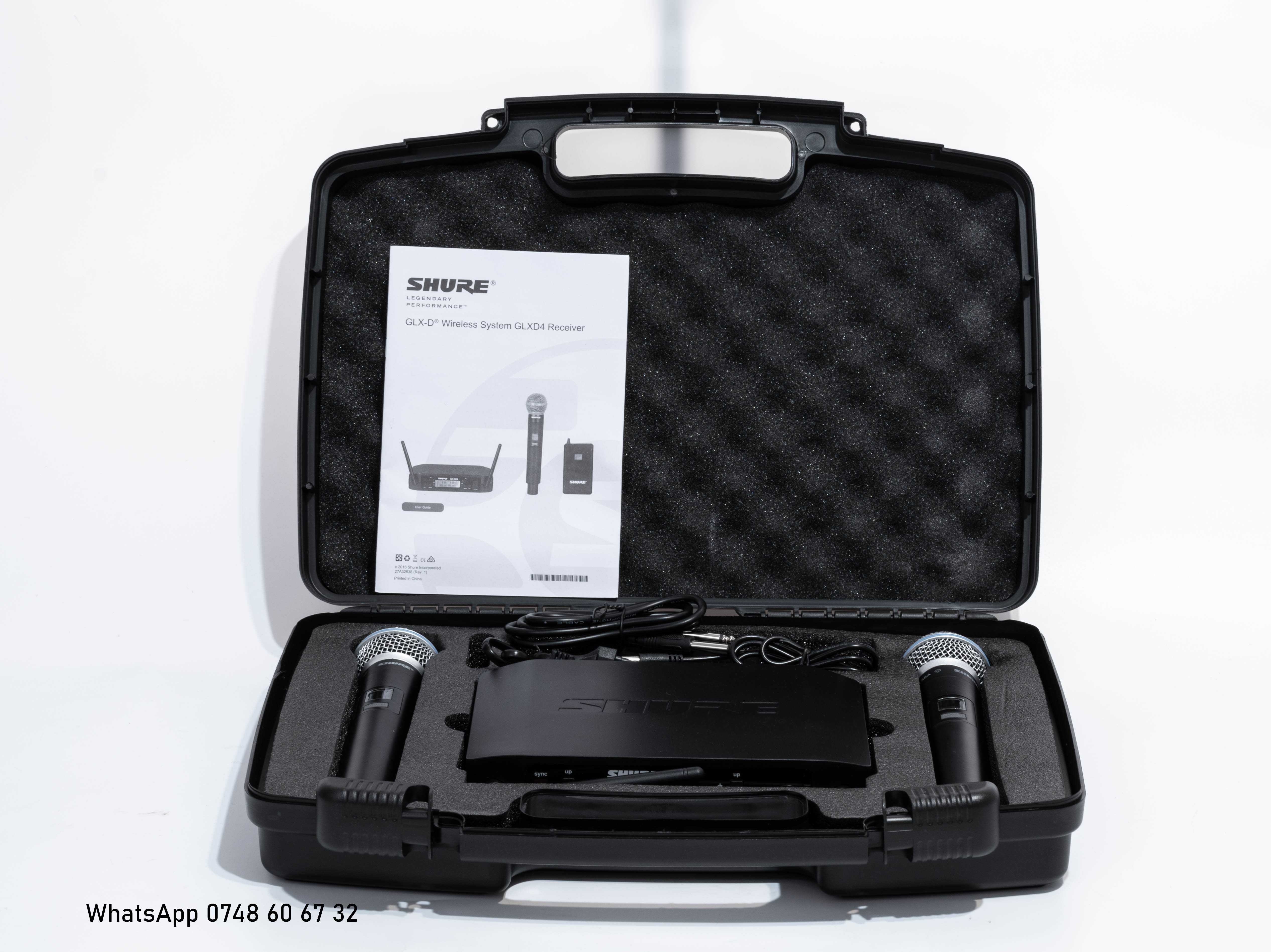 Wireless Shure GLXD4 Beta 58A doua microfoane+CASE (slx qlxd blx ulxd)