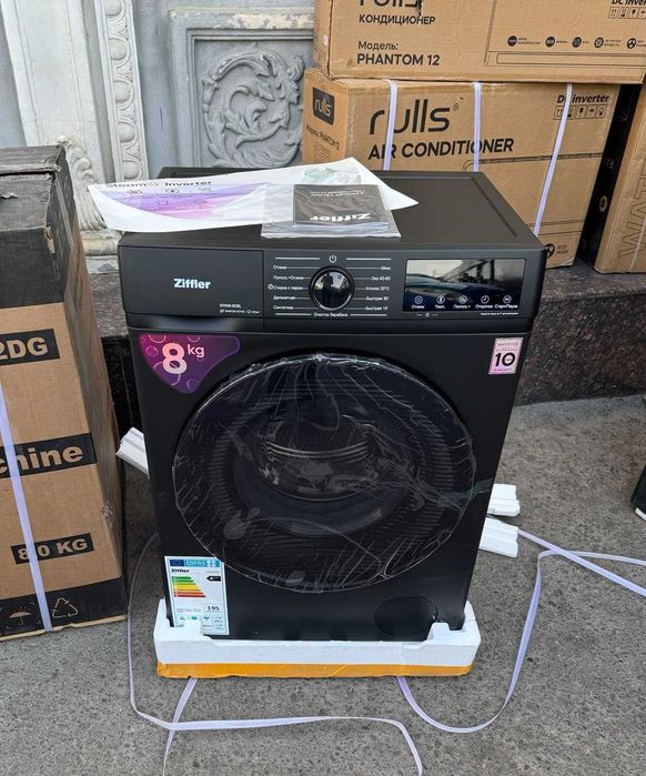 Стиральная машина Ziffler 8 кг BWM8-B2BL Inverter Steam