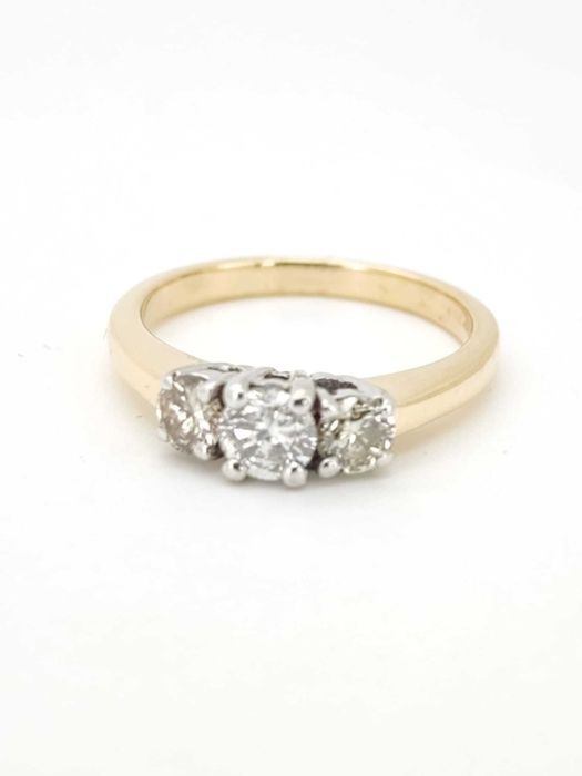Inel 14k cu diamante 0.95ct Past Present Future