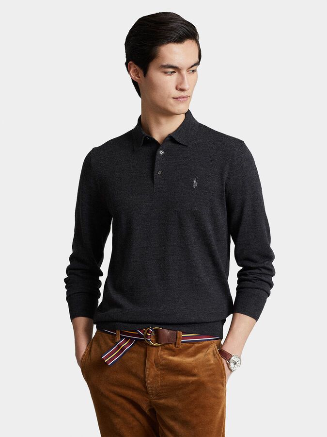 Polo Ralph Lauren Merino Long Sleeve Polo Shirt вълнена поло блуза