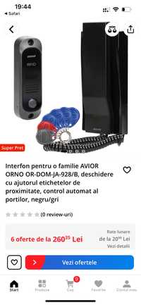 Pachet interfon acces cartela + inchizatoare electronica