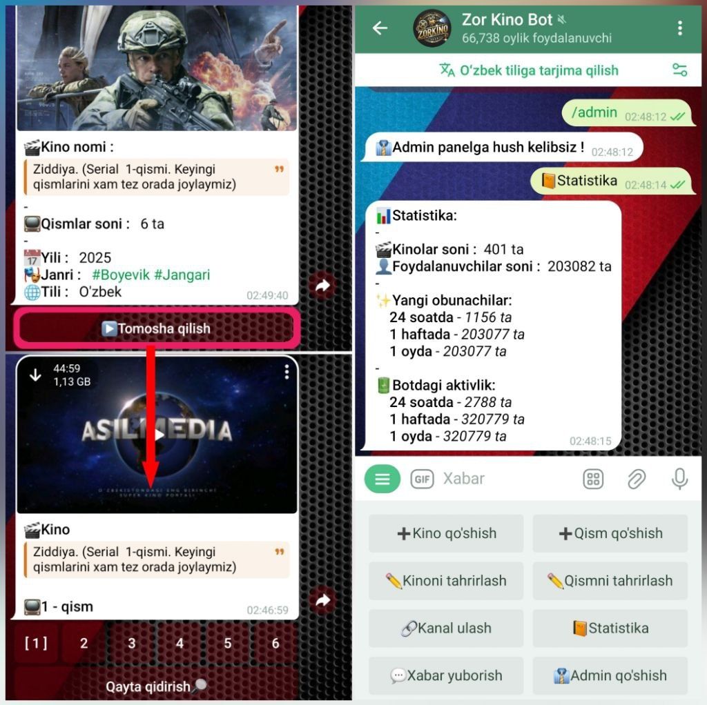 Telegram bot yaratib beraman xoxlagan turadi