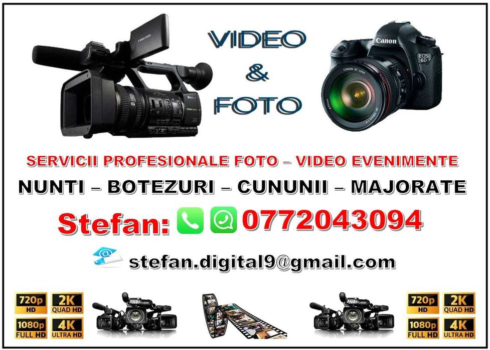 Video Promovare Afaceri,Imobiliare,Fotografii,Tur 360°Filmari Cu Drona
