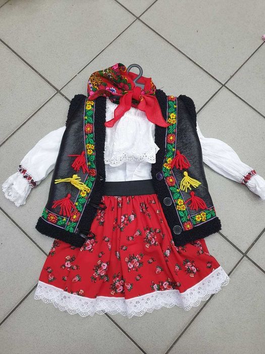 COSTUM POPULAR national traditional romanas ie clop brau traista COPII