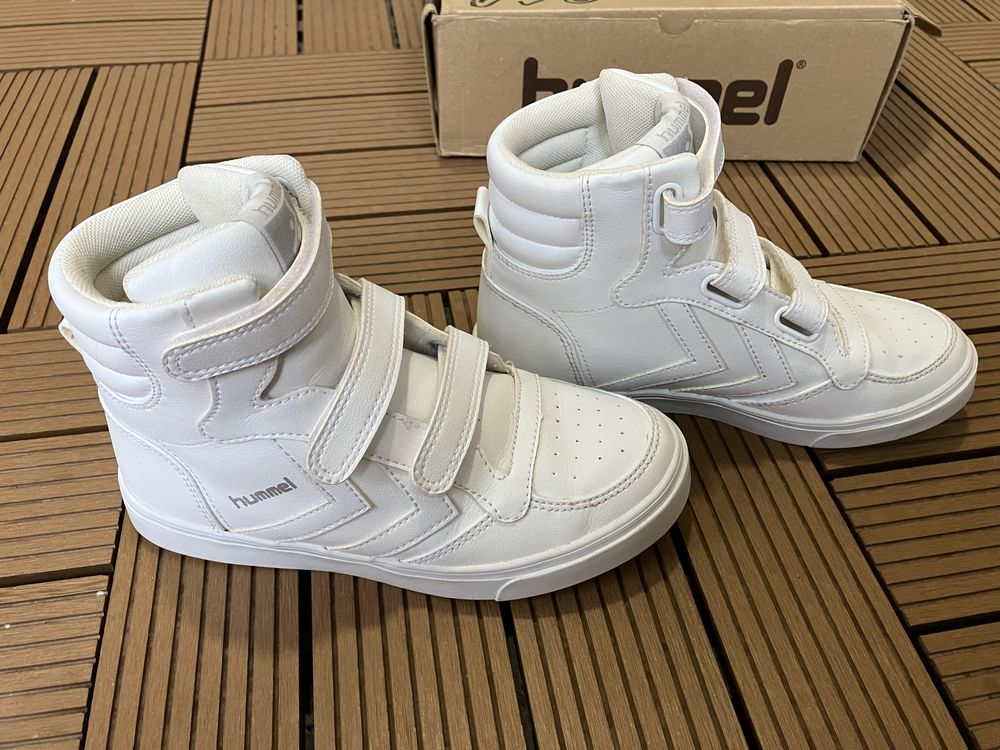 Hummel бели високи кожени кецове 34 номер