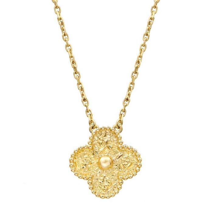 Van Cleef & Arpels VCA Gold Vintage Alhambra 1 Clover Дамско Колие