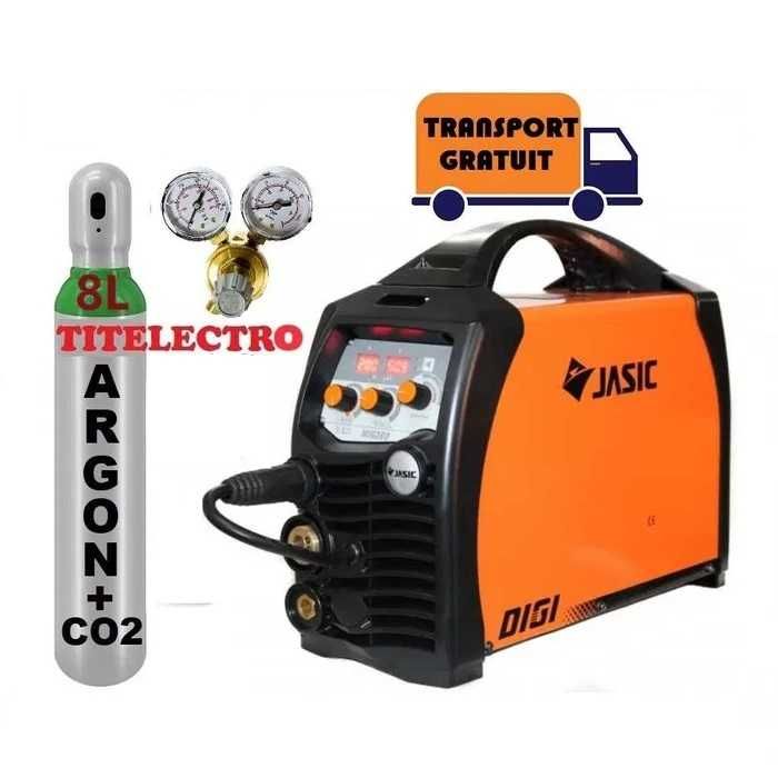 Aparat sudura cu sarma MIG 200 SYNERGIC JASIC + butelie 8L PLINA +ceas