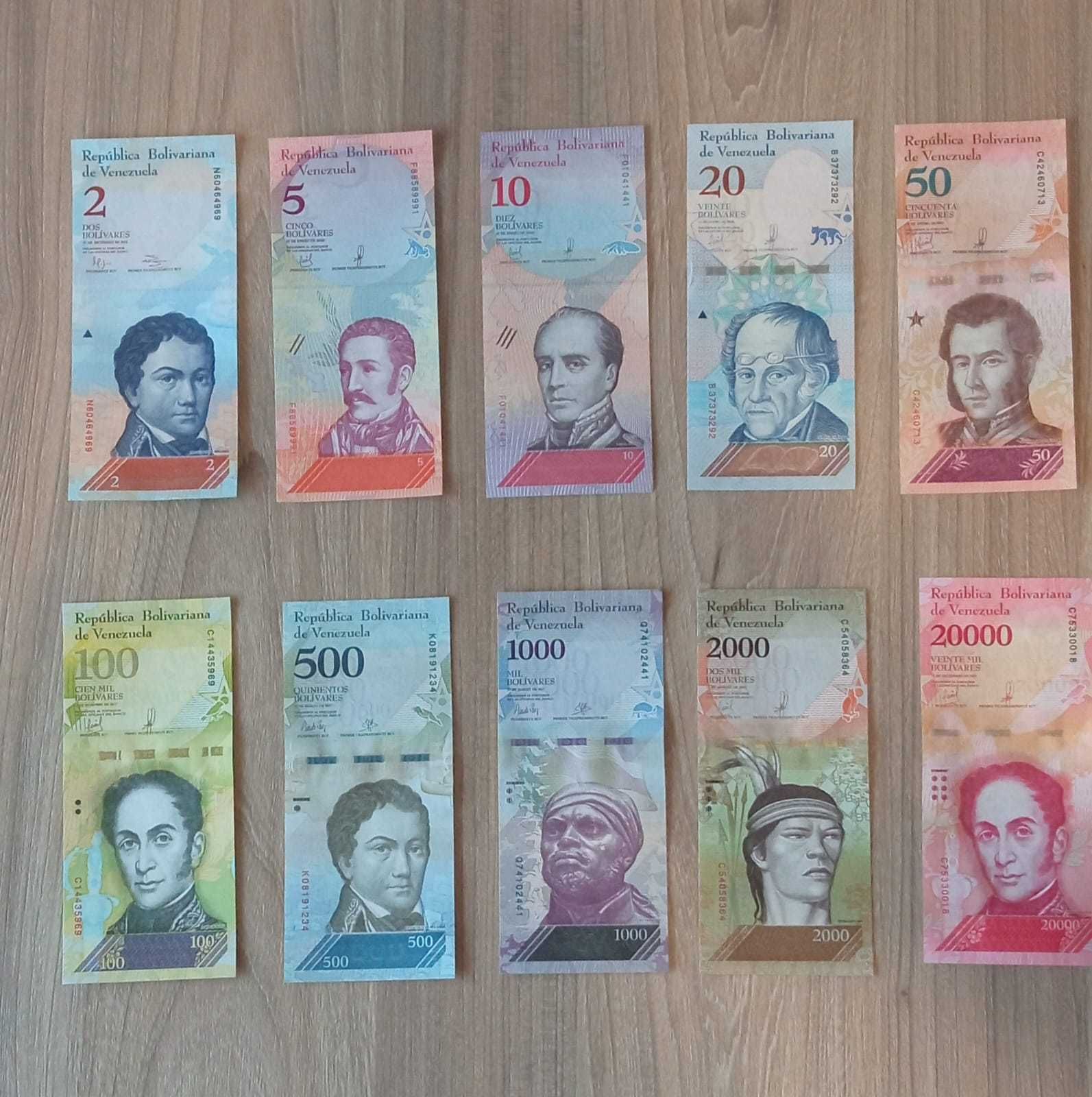 Set 10 bancnote Venezuela (stare impecabila)