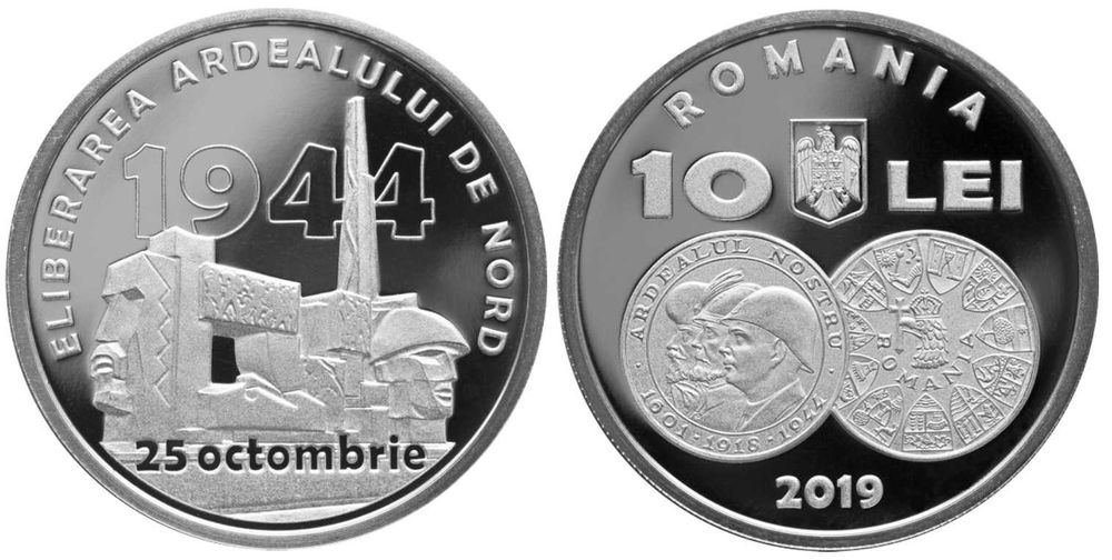 Moneda BNR 10 lei argint eliberarea Ardealului gradata NGC PF 69