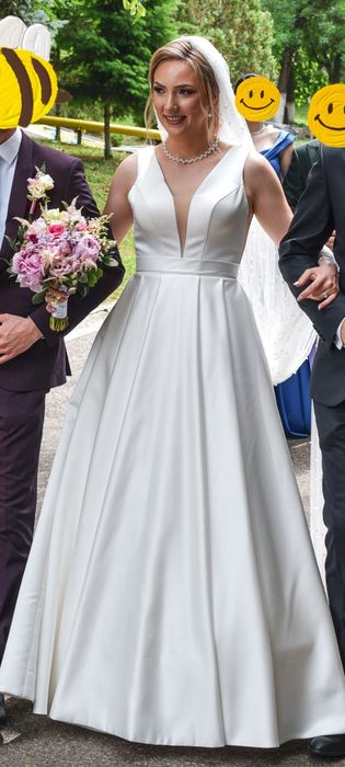 Rochie mireasa tip A line din tafta