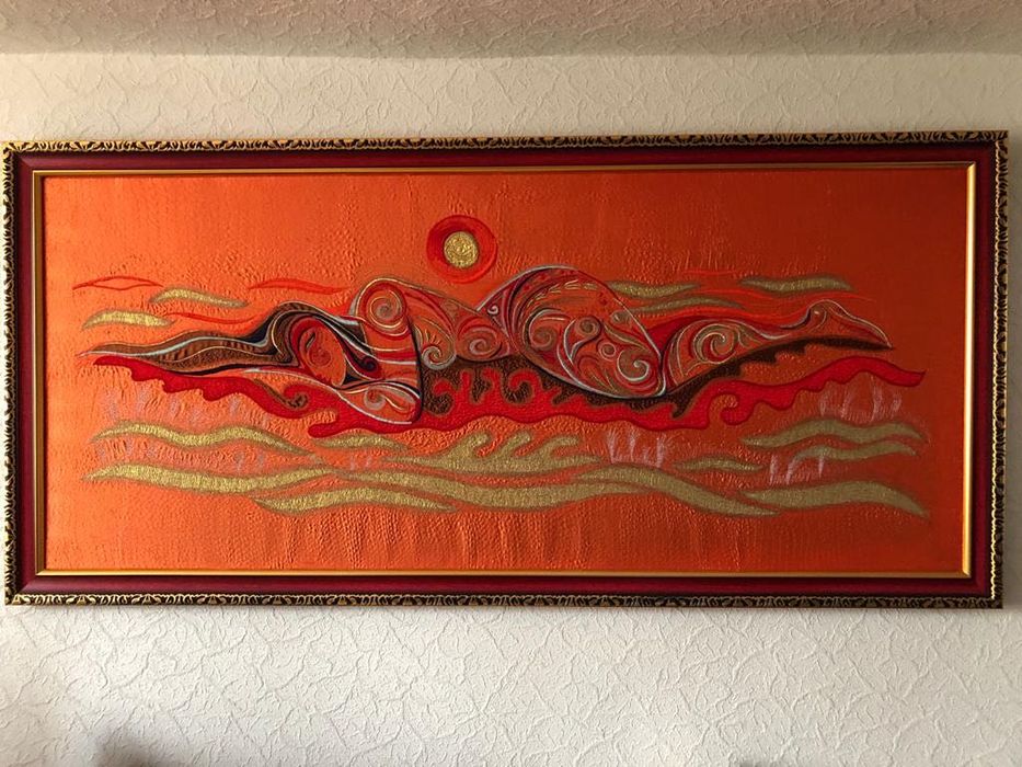 Авторский гобелен Дианы Реваевой ручной работы. Алматы.