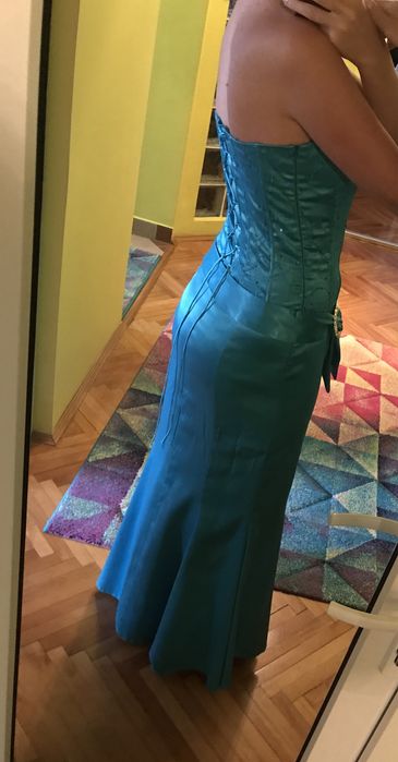 Rochie de gala lunga turcoaz