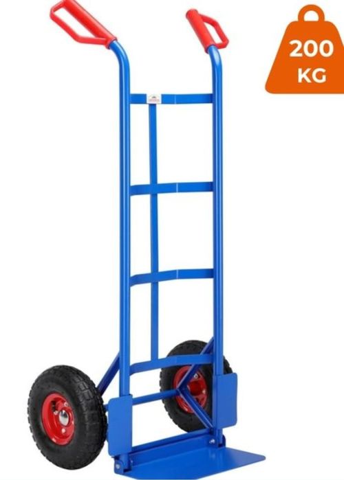 Cărucior pliabil CART cu anvelope pneumatice, max 200kg albastru