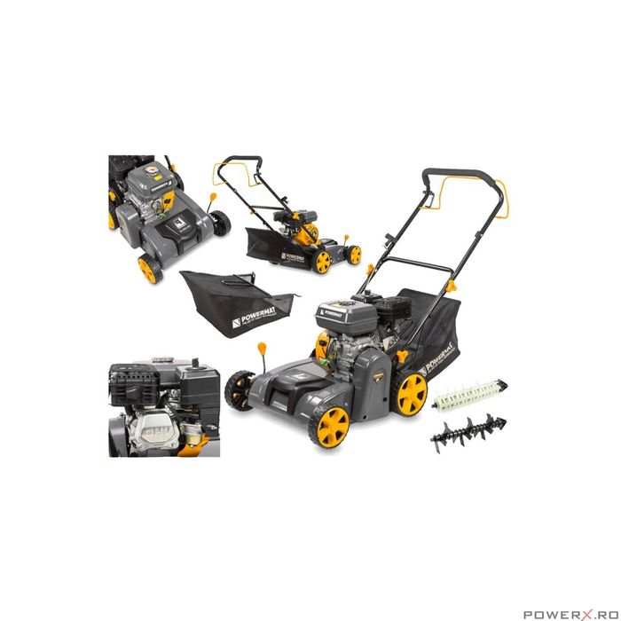 Aerator, scarificator pe benzina, motor in 4 timpi, 6,5 CP, Powermat